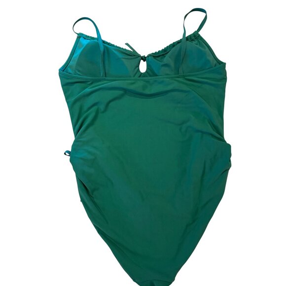 Aerie Green One-Piece Swimsuit | Cheeky | Adjustable Tie Sides & Front | XL - Picture 3 of 7